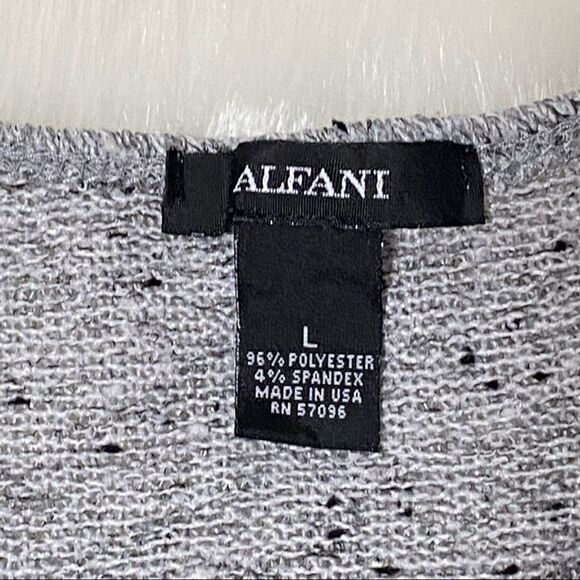 Alfani Crew Neck Batwing Sleeves Grey Knit Top - Size L - Picture 3 of 3